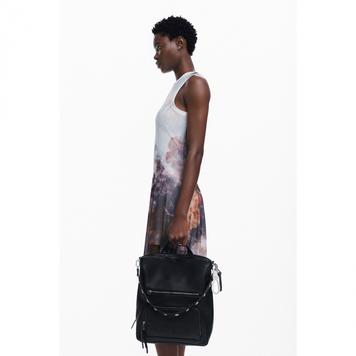 Rucsac/geanta de umar 2 in 1, dama, Desigual, seria Half logo, Negru [2]