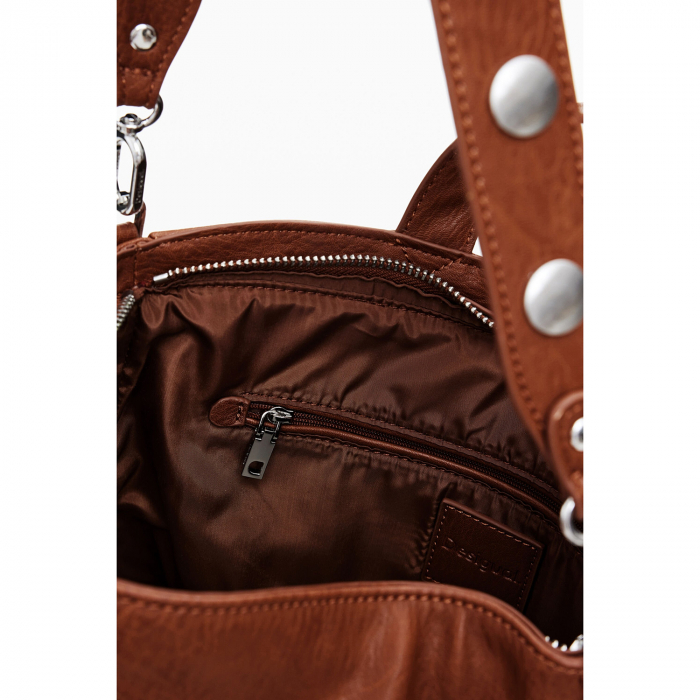 Rucsac/geanta de umar 2 in 1, dama, Desigual, seria Half logo, Maro coniac [3]