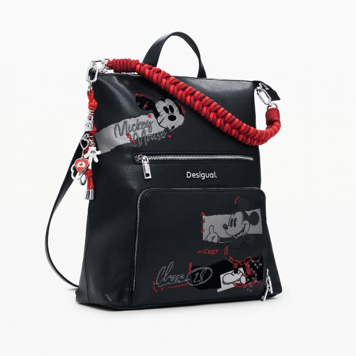 Rucsac de dama, Desigual, seria Mickey Rock Pretoria, Negru [8]