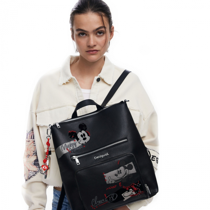 Rucsac de dama, Desigual, seria Mickey Rock Pretoria, Negru [1]