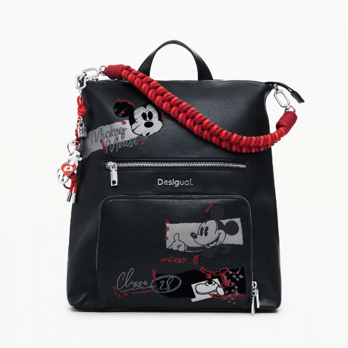 Rucsac de dama, Desigual, seria Mickey Rock Pretoria, Negru [5]