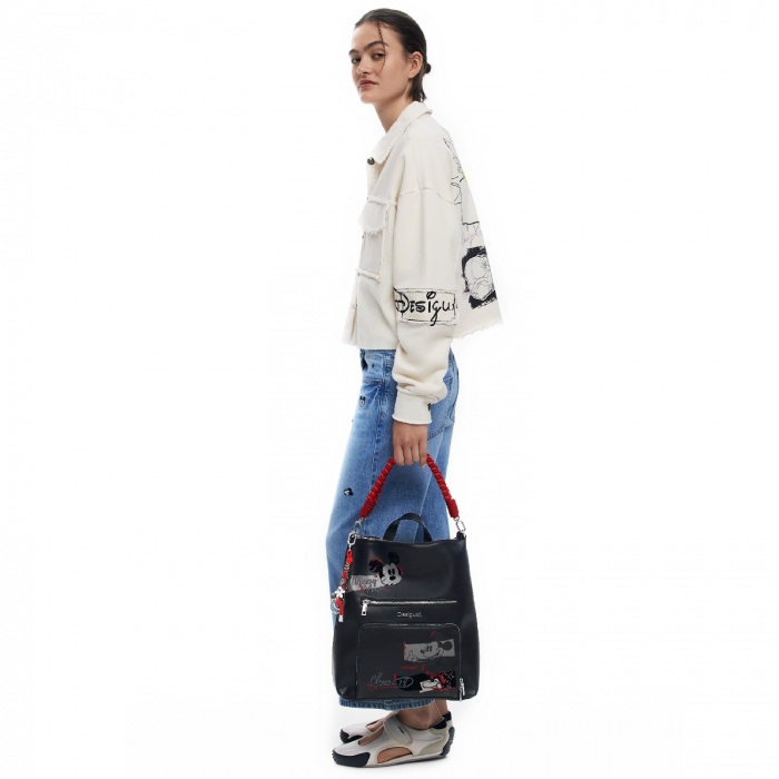 Rucsac de dama, Desigual, seria Mickey Rock Pretoria, Negru [3]