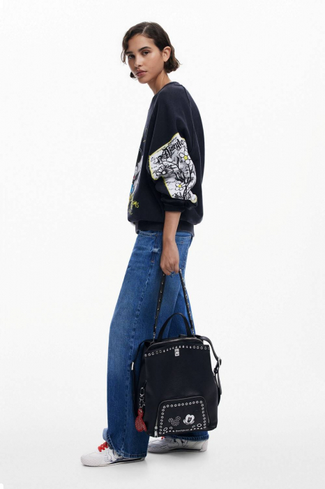 Rucsac de dama, Desigual, seria Mickey Rock Sumy, Negru [2]