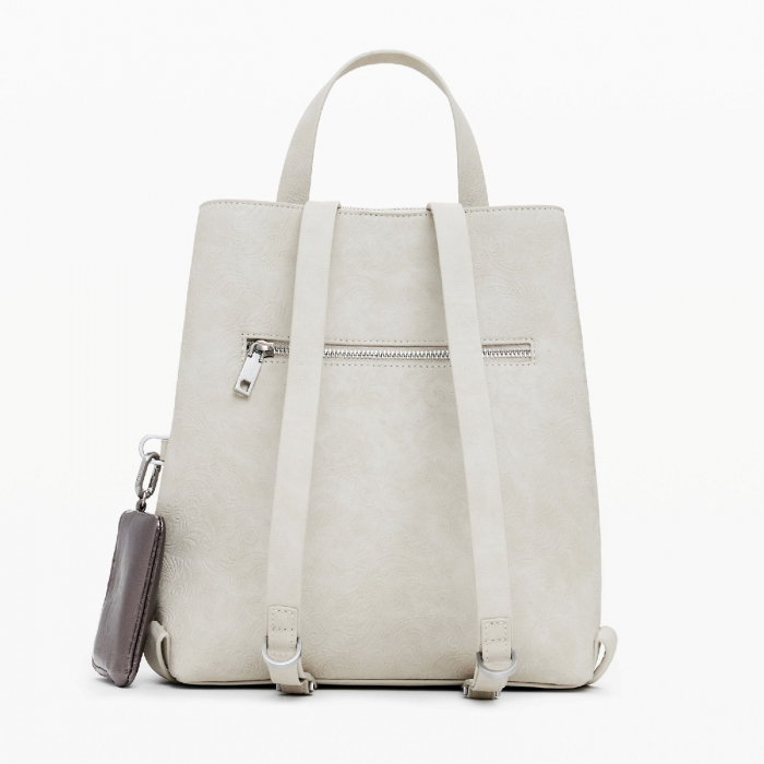 Rucsac de dama, Desigual, seria New Patch 1 Piedra, Alb [8]