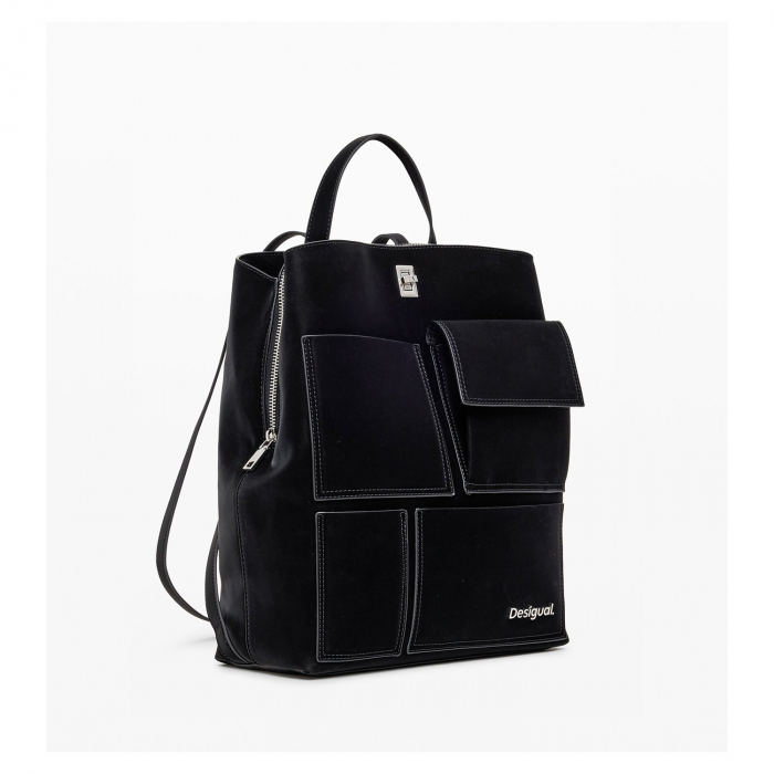 Rucsac de dama, Desigual, seria Pocket Face Sumy Multipocket, Negru [2]