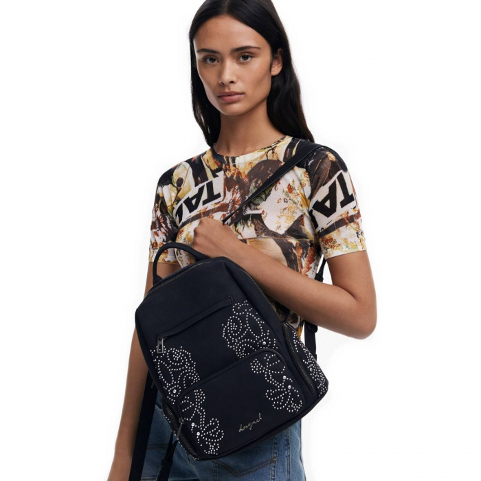 Rucsac de dama, Desigual, seria Poker Face Chester, Negru [10]