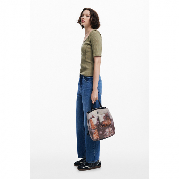 Rucsac de dama, Desigual, seria Porcket Blossom Sumy Mini, Multicolor [7]