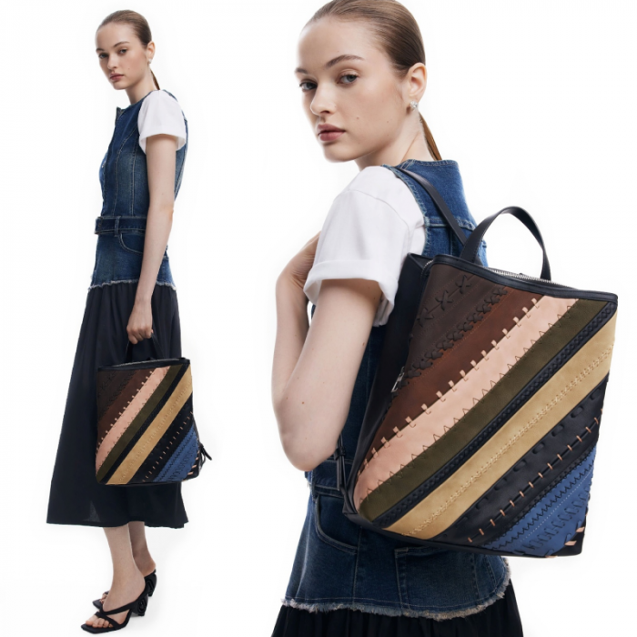 Rucsac de dama, Desigual, seria Quebec Whipstitch Sumy Straight, Multicolor [2]