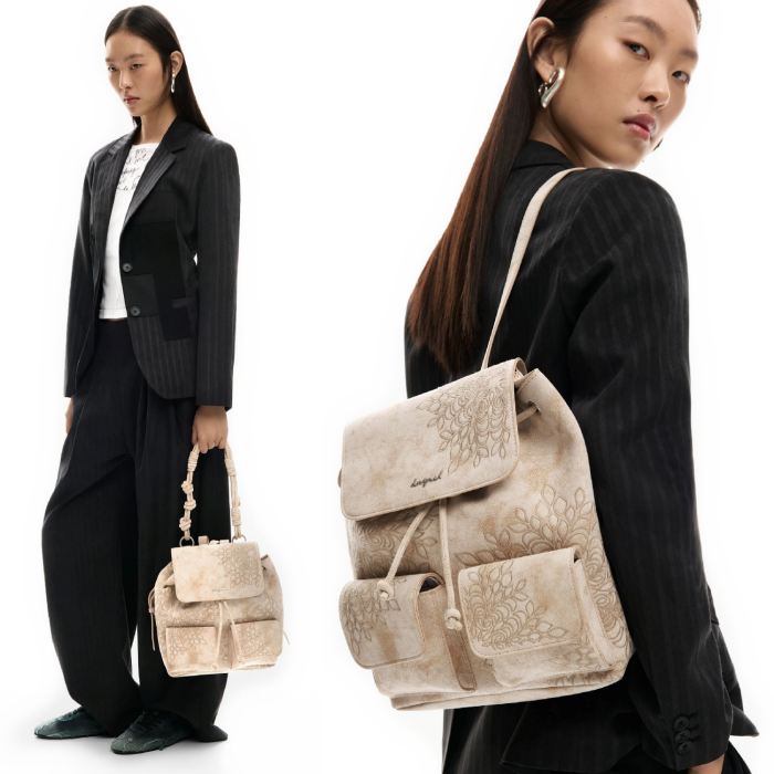 Rucsac de dama, Desigual, seria Sierra Prisa Mini, Bej [5]