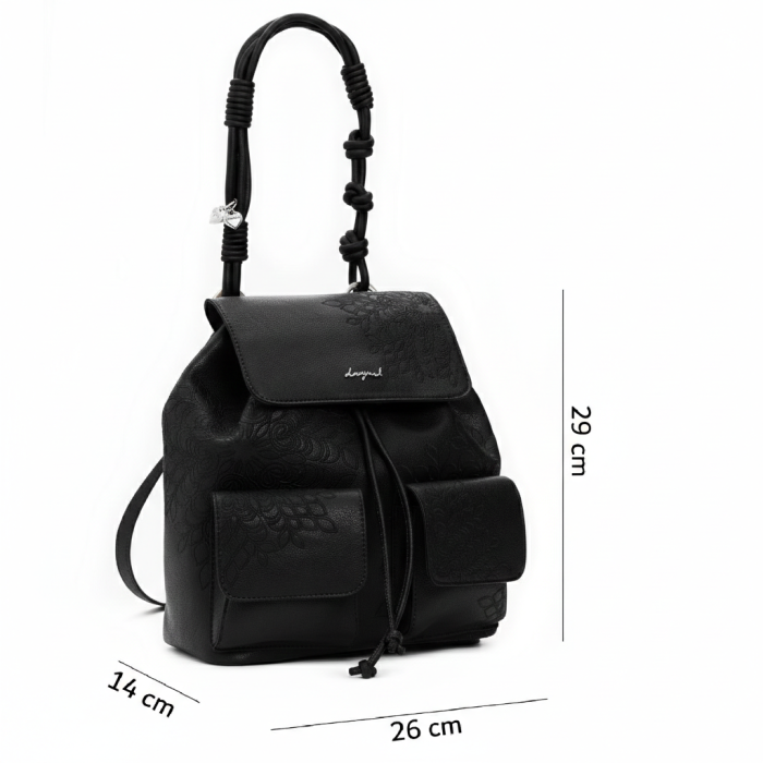 Rucsac de dama, Desigual, seria Sierra Prisa Mini, Negru [2]
