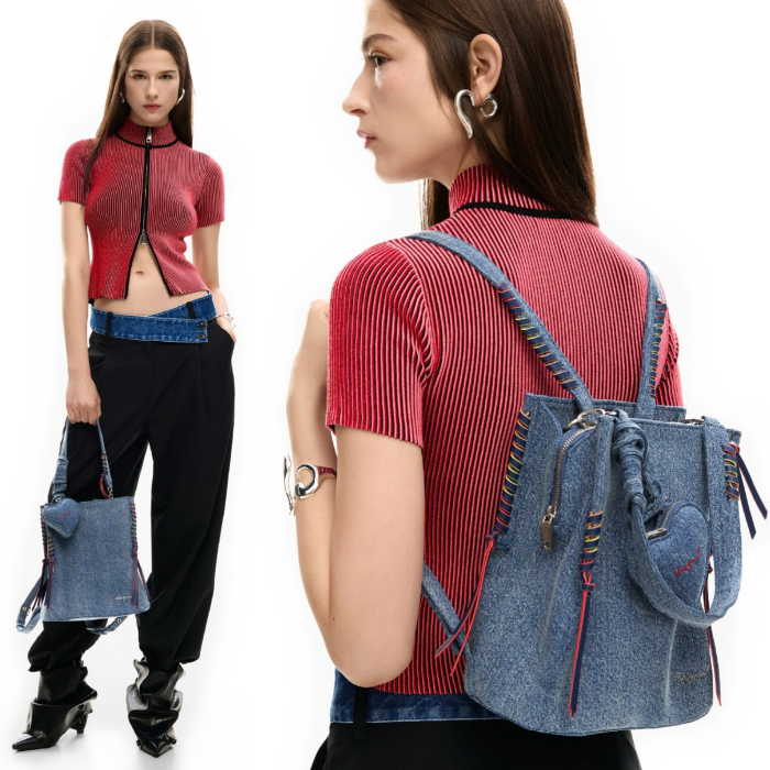 Rucsac de dama, Desigual, seria Torio Denim Sumy Mini Soft, Albastru [4]
