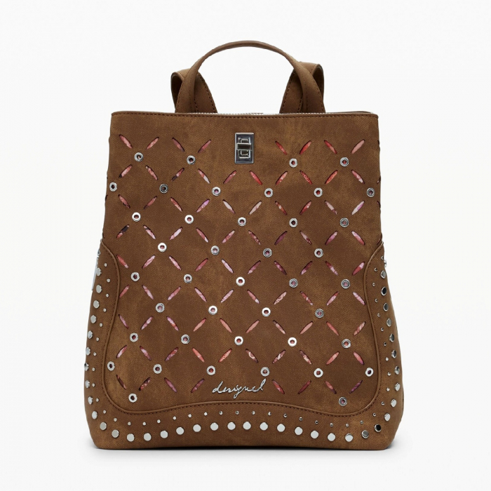Rucsac de dama, Desigual, seria Yankee Metal Patch Sumy, Maro camel [4]