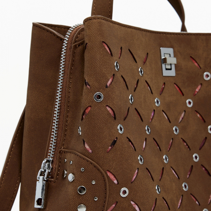 Rucsac de dama, Desigual, seria Yankee Metal Patch Sumy, Maro camel [7]