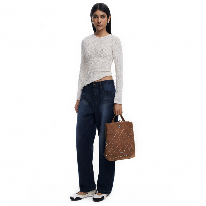 Rucsac de dama, Desigual, seria Yankee Metal Patch Sumy, Maro camel [5]