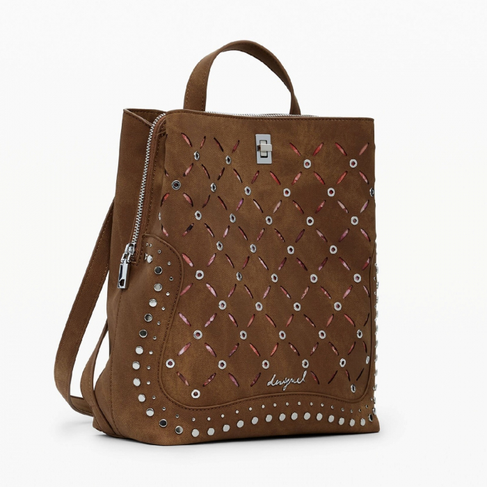 Rucsac de dama, Desigual, seria Yankee Metal Patch Sumy, Maro camel [2]