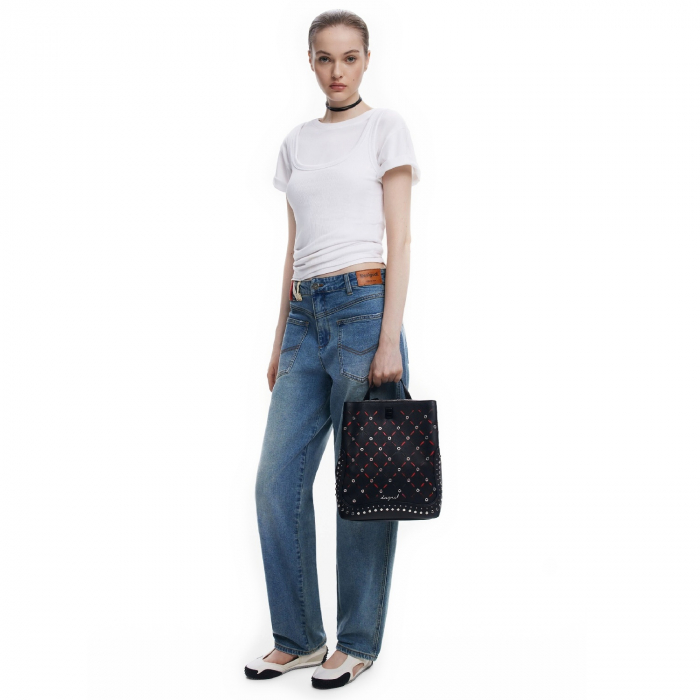 Rucsac de dama, Desigual, seria Yankee Metal Patch Sumy, Negru [5]