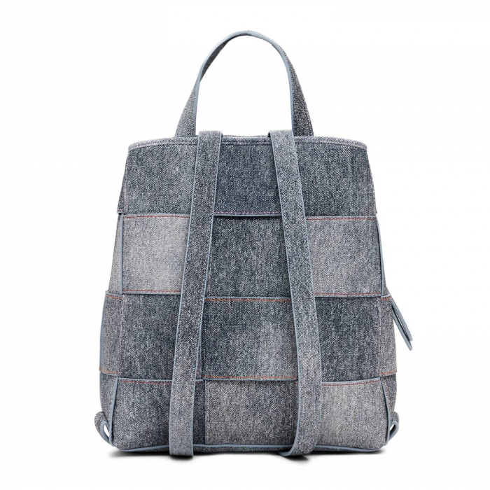 Rucsac de dama, Desigual, seria Denim Yoko Blanco Mini, Gri [4]