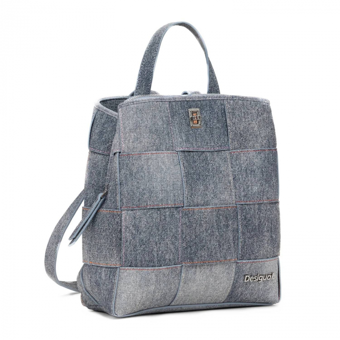 Rucsac de dama, Desigual, seria Denim Yoko Blanco Mini, Gri [1]