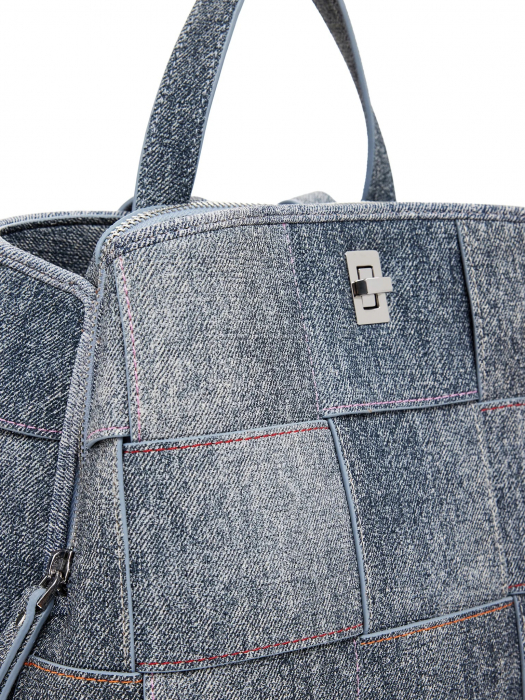 Rucsac de dama, Desigual, seria Denim Yoko Blanco Mini, Gri [5]