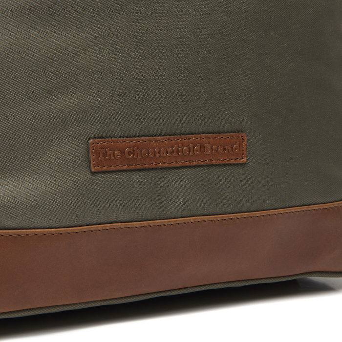 Rucsac de dama din nylon si  piele naturala, The Chesterfield Brand, Nesna, Verde inchis [2]