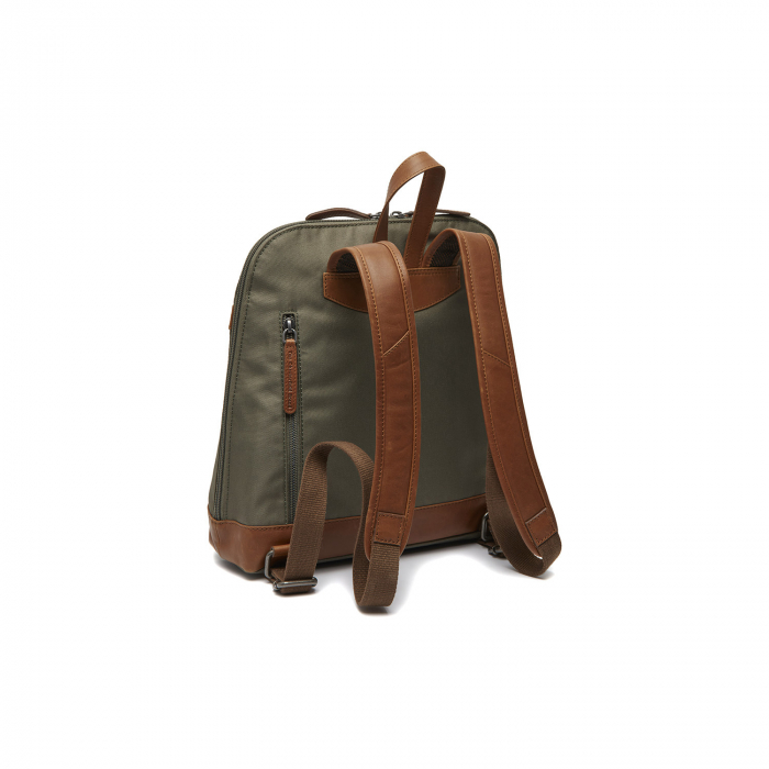 Rucsac de dama din nylon si  piele naturala, The Chesterfield Brand, Nesna, Verde inchis [6]