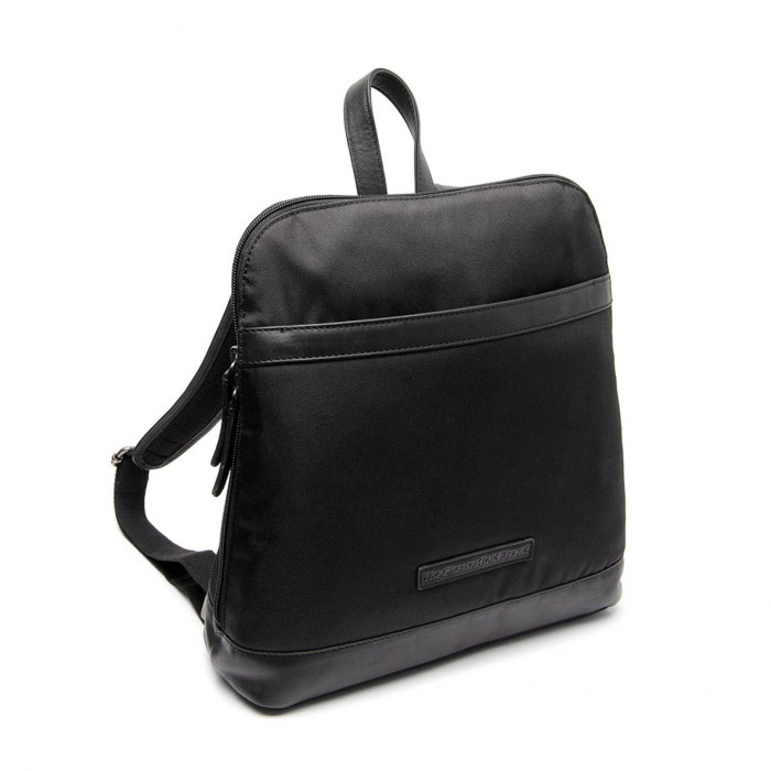 Rucsac de dama din nylon si  piele naturala, The Chesterfield Brand, Nesna, Negru [1]