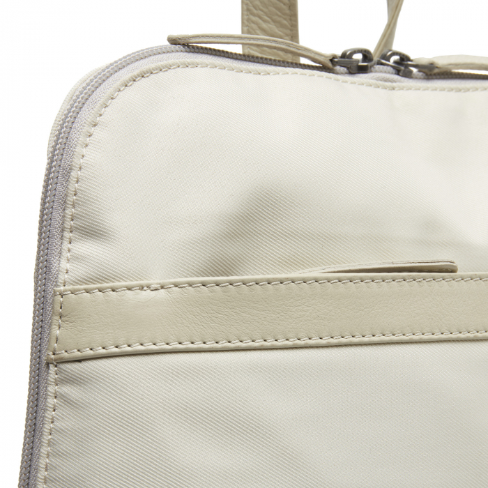 Rucsac de dama din nylon si  piele naturala, The Chesterfield Brand, Nesna, Alb [2]