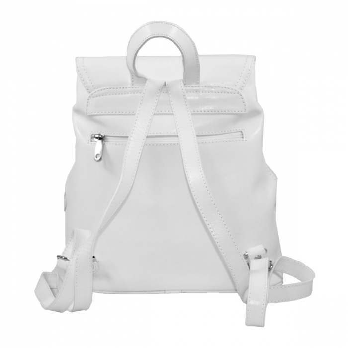 Rucsac de dama din piele naturala, model 097, Alb [5]