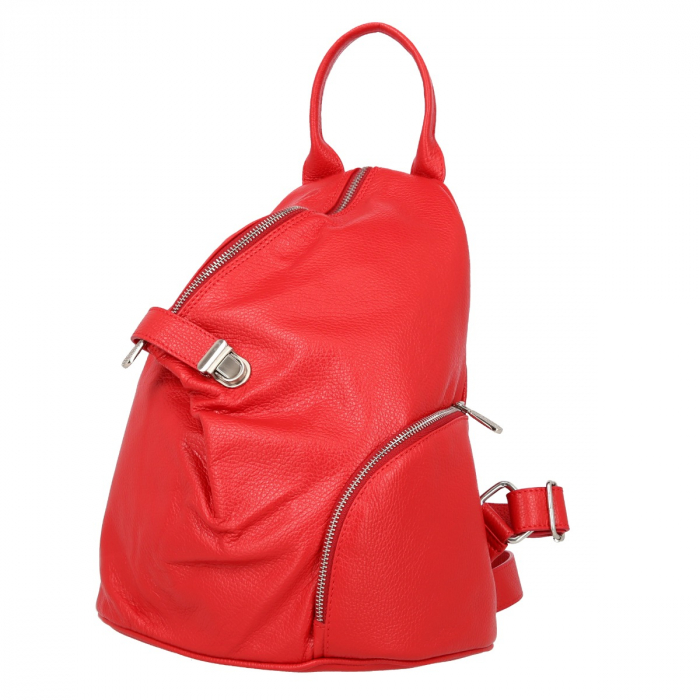 Rucsac de dama din piele naturala moale, model 251, Rosu [2]