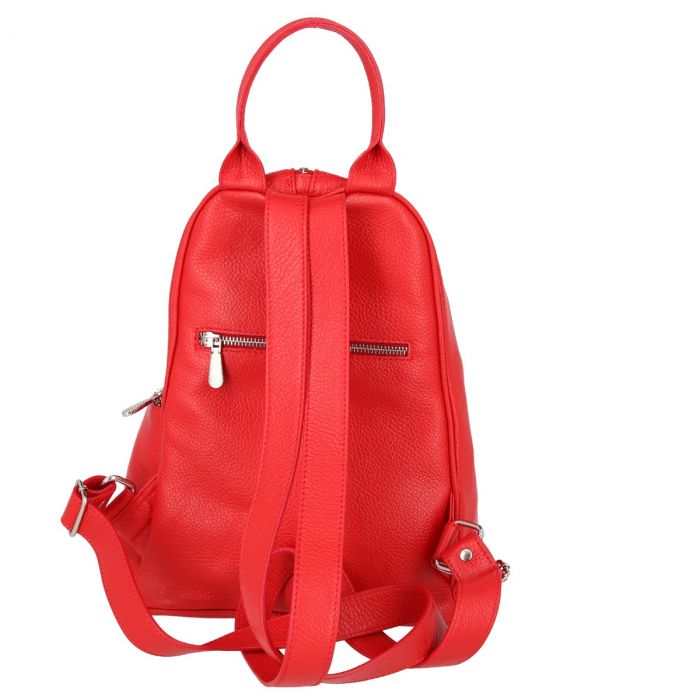 Rucsac de dama din piele naturala moale, model 251, Rosu [3]