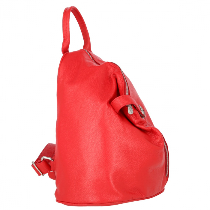 Rucsac de dama din piele naturala moale, model 251, Rosu [4]