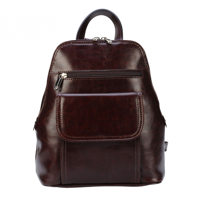 Rucsac de dama din piele naturala, model 119, Maro inchis [2]