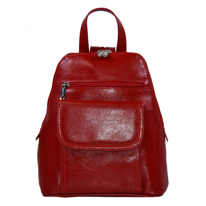 Rucsac de dama din piele naturala, model 119, Rosu [2]
