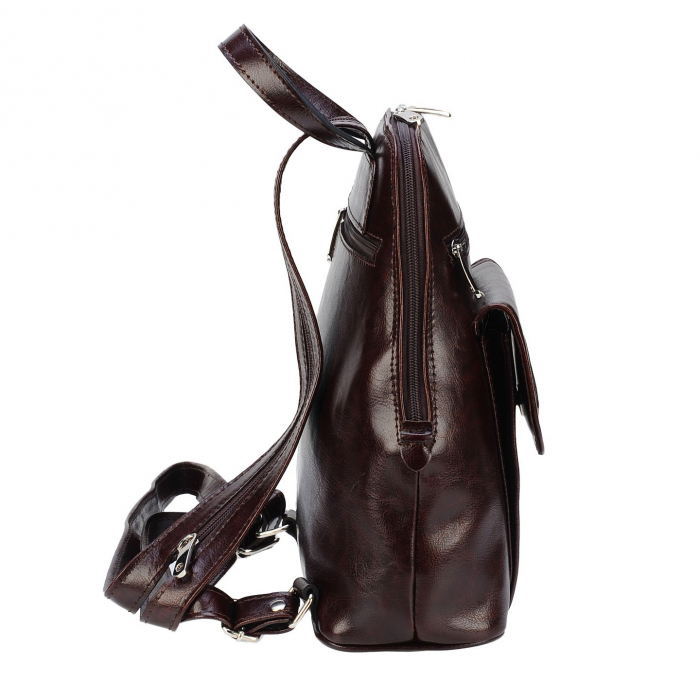 Rucsac de dama din piele naturala, model 119, Maro inchis [5]