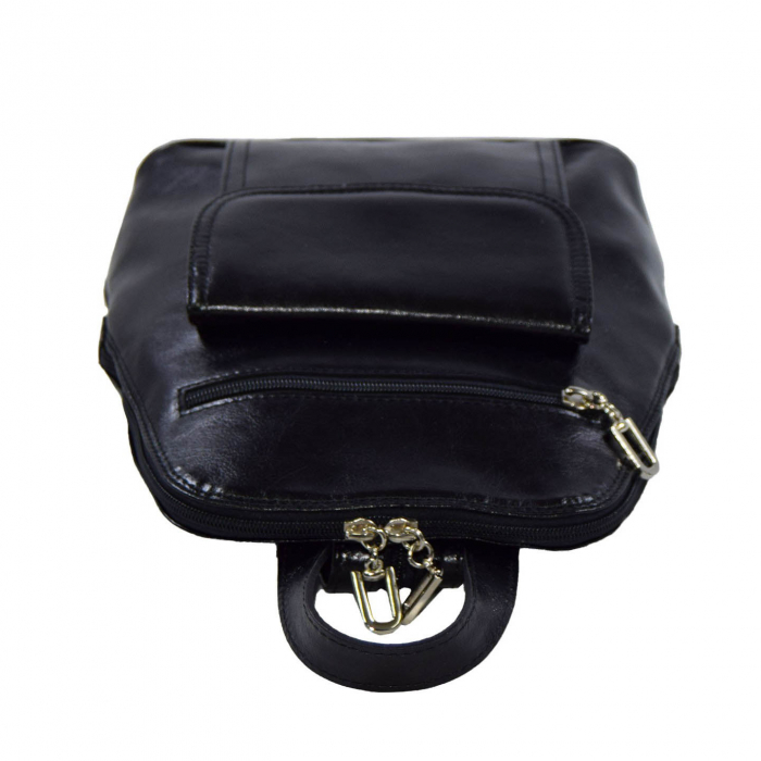 Rucsac de dama din piele naturala, model 119, Negru [7]