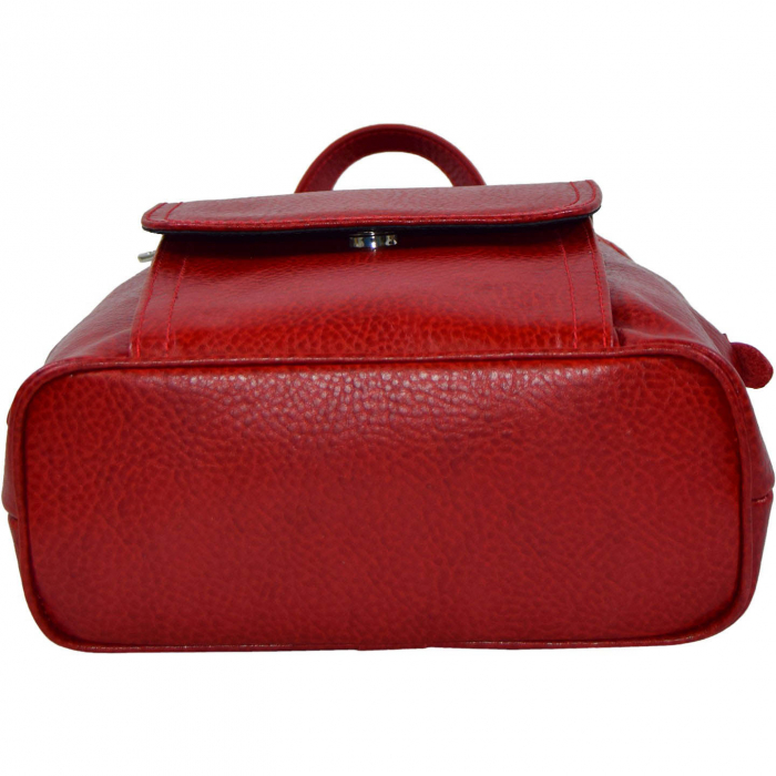 Rucsac de dama din piele naturala moale, model 119, Rosu mat [6]