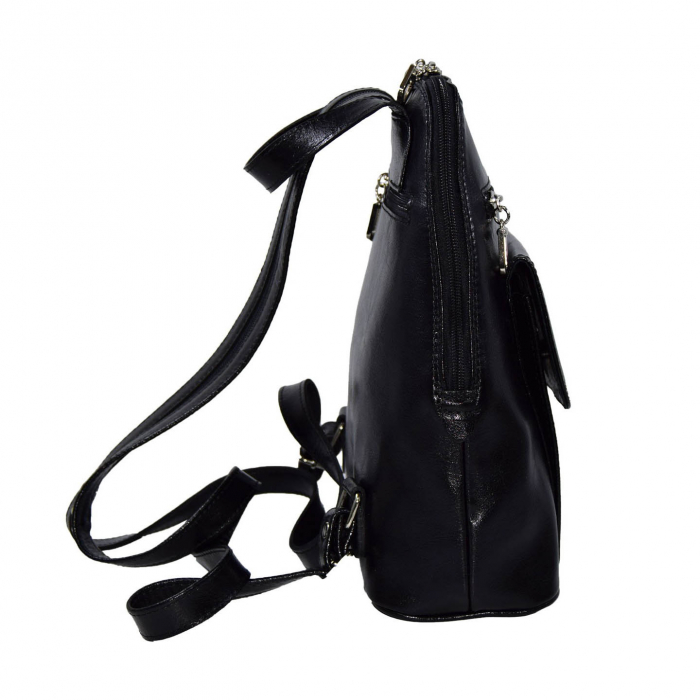 Rucsac de dama din piele naturala, model 119, Negru [4]