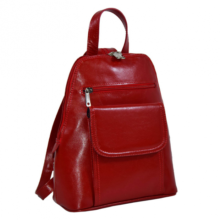 Rucsac de dama din piele naturala, model 119, Rosu [1]