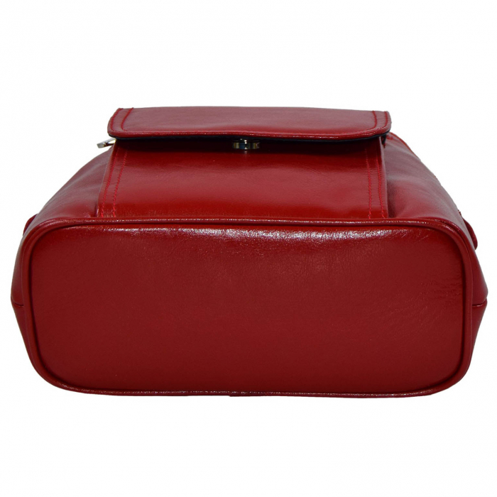 Rucsac de dama din piele naturala, model 119, Rosu [6]