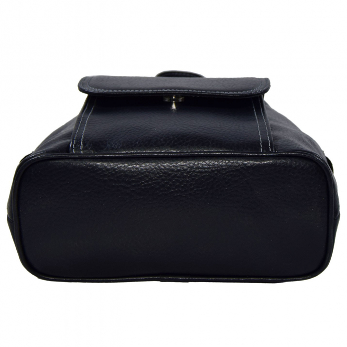 Rucsac de dama din piele naturala moale, model 119, Bleumarin mat [7]