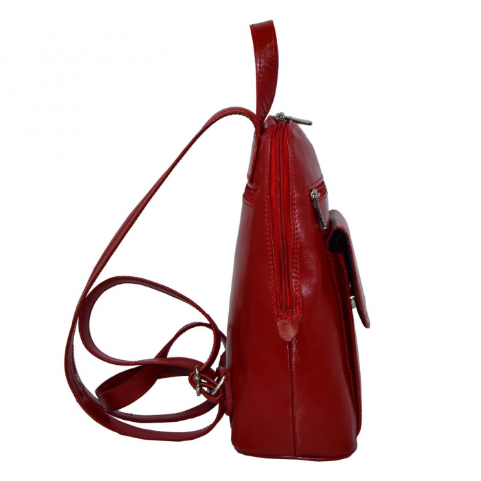Rucsac de dama din piele naturala, model 119, Rosu [4]