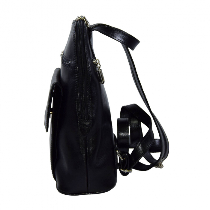 Rucsac de dama din piele naturala, model 119, Negru [6]