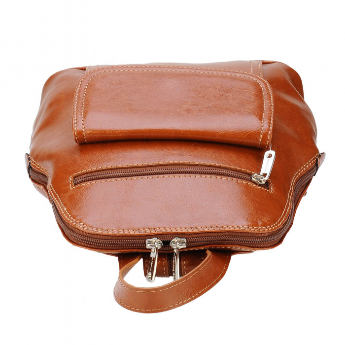 Rucsac de dama din piele naturala, model 119, Maro tabac [5]