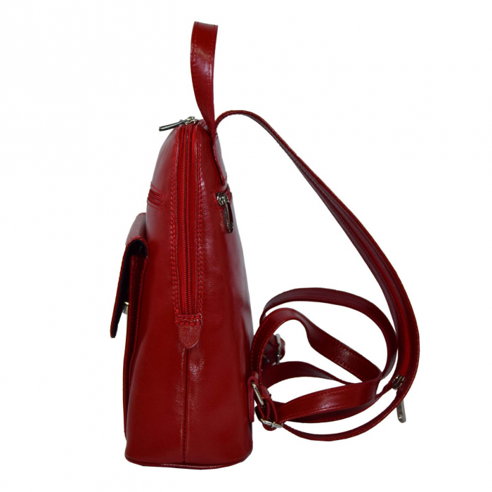 Rucsac de dama din piele naturala, model 119, Rosu [3]