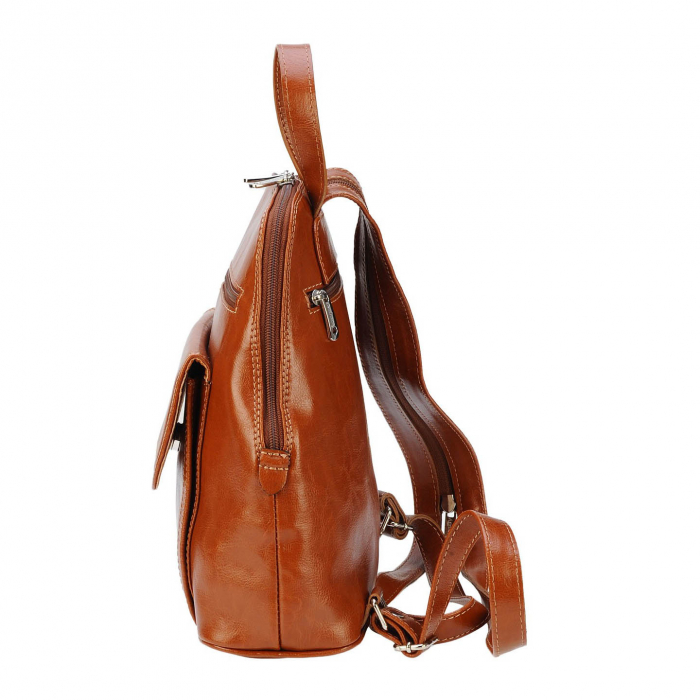 Rucsac de dama din piele naturala, model 119, Maro tabac [4]