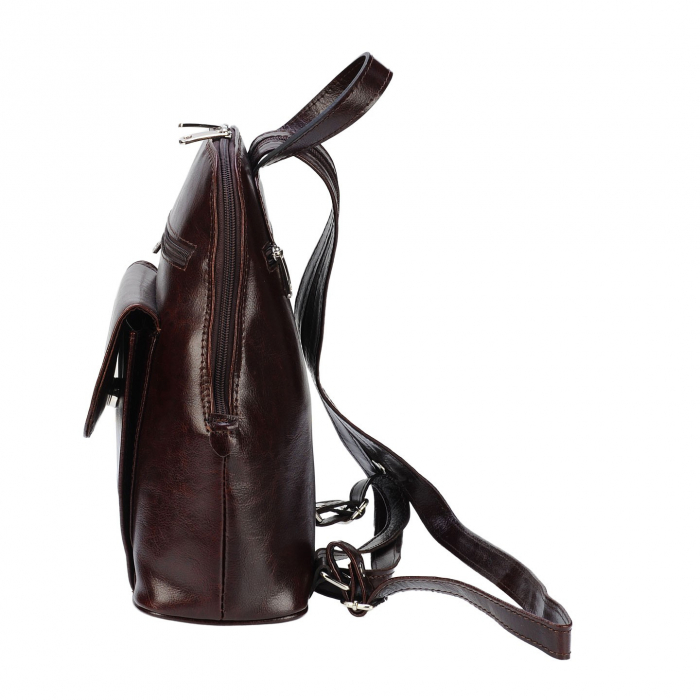 Rucsac de dama din piele naturala, model 119, Maro inchis [4]