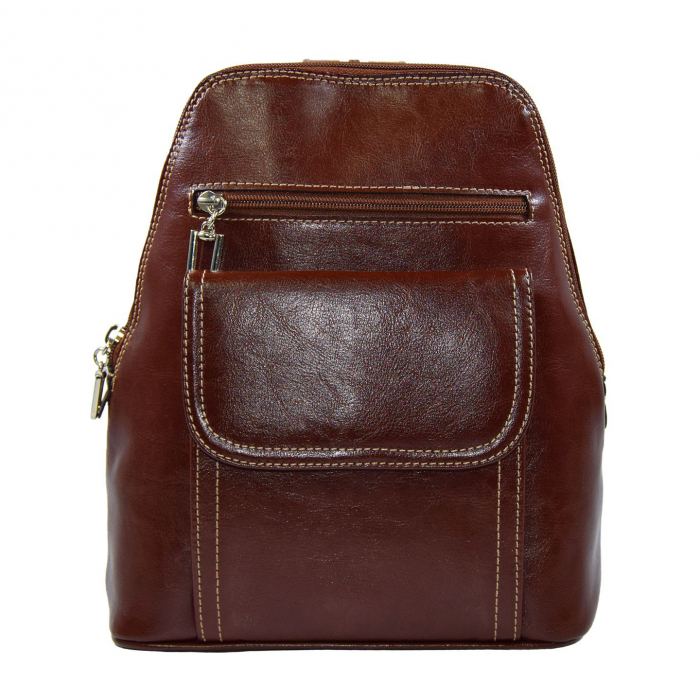Rucsac de dama din piele naturala, model 119, Maro coniac [2]