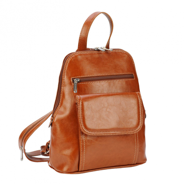 Rucsac de dama din piele naturala, model 119, Maro tabac [1]