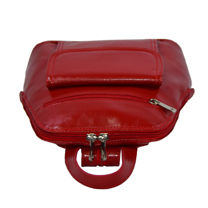 Rucsac de dama din piele naturala, model 119, Rosu [5]