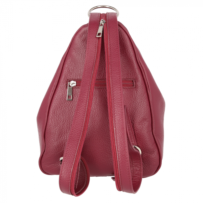 Rucsac de dama din piele naturala moale, model 126, Bordo mat [2]